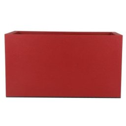Jardinera Riviera Rectangular Doble Pared 80x40 cm Roja Granito Mate con Reserva de Agua