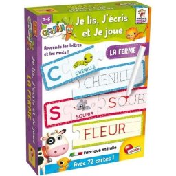 Juego educativo Lisciani Carotina La Granja 72 tarjetas y rotulador borrable