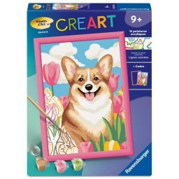 Kit de pintura por números Ravensburger CreArt Kids Corgi 18x24 cm a partir de 9 años
