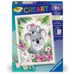 Kit pintura por números Ravensburger Madre Koala y Bebé 18x24 cm con marco glitter