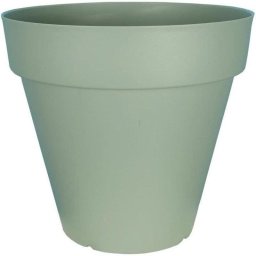 Macetero Riviera Soleilla Redondo 50 cm Verde Arcilla con Plato Extraíble