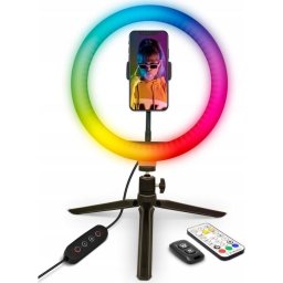 Luz de anillo LED Yenkee YSM 710 10" USB-A 29 modos Trípode
