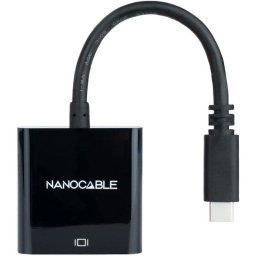 Adaptador gráfico USB Nanocable 10.16.4101-BK USB-C a VGA 10 cm Negro Plug and Play