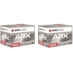 AgfaPhoto APX 100 Professional Pack 2 Carretes Película Blanco/Negro 35mm 36 Exposiciones