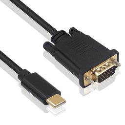 Cable adaptador USB-C a VGA Ewent EC1052 1.8m Full HD 60Hz con DP Alt Mode