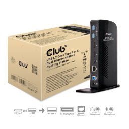 Estación de acoplamiento Club 3D CSV-1460 Dual Display 4K 60Hz USB 3.2 6 Puertos Negro