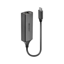 Adaptador USB a Ethernet Lindy 43299 Plata 5Gbit/s RTL8153 Cable 0,135m Compacto