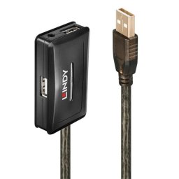 Hub USB Lindy 42635 4 Puertos USB 2.0 10m Gris Cable AWG 28/24 Plug and Play
