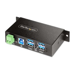 Hub USB Industrial StarTech 4 Puertos Gestionado 5Gbps Caja Metálica Montaje DIN/Pared ESD