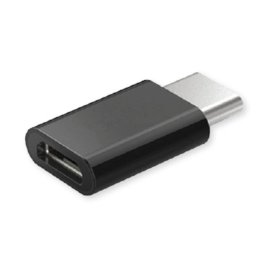 Adaptador Savio AK-31 USB Tipo C a Micro USB Negro compacto