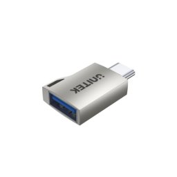 Adaptador UNITEK A1025GNI USB C a USB A Plata Conexión Rápida