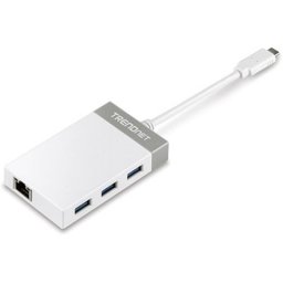 Hub USB-C Trendnet TUC-ETGH3 con Ethernet Gigabit y 3 puertos USB 3.0