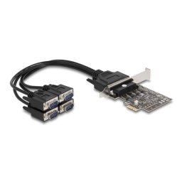 Tarjeta DeLock 66324 PCI Express 4 Puertos Serie RS-232 Perfil Bajo