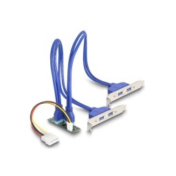 Adaptador DeLock 61066 M.2 Key B+M a 4 puertos USB 3.0 PCIe, chipset Renesas, alimentación Molex