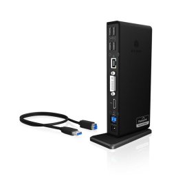 Base para portátil ICY BOX IB-DK2241AC USB 3.2 HDMI DVI Ethernet 2K Negro