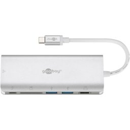 Dock multipuerto Goobay 76788 USB-C 4K Ultra HD aluminio lector SD
