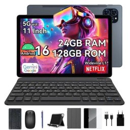 Tablet T90 WiFi 11" 8GB 128GB Gris con Teclado y Stylus Pen