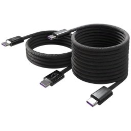 Mars Gaming Mca-100x2 Pack 2 Cables Magnéticos Usb-c 100w 2m Y 1m Trenzado Nylon Negro