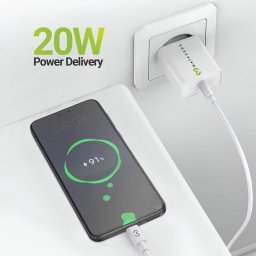 Cargador USB rápido Mayaxess 20W USB-A con cable USB-C 1m