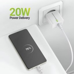 Cargador USB rápido Mayaxess 20W con cable USB-C de 1 m
