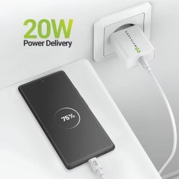 Cargador USB Mayaxess SEK-VIRT-PX6A 20 W carga rápida blanco con cable USB-C
