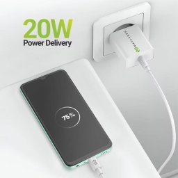 Cargador USB 20W Mayaxess con carga rápida y cable USB-C