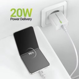 Cargador USB 20W Mayaxess Blanco con Cable USB-C 1m
