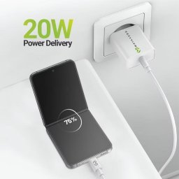 Cargador USB Rápido Mayaxess 20W con Cable USB-C 1m Blanco