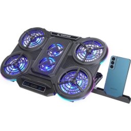 Base de enfriamiento para portátil Rampage PROTE R6 6 ventiladores RGB regulable