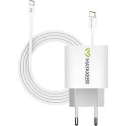 Cargador de pared USB-C 20W Mayaxess con cable de 1 metro