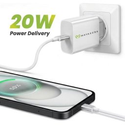 Cargador rápido USB Mayaxess 20W con cable USB-C
