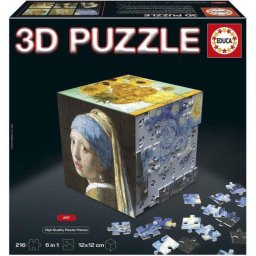 Cubo Puzzle 3D Educa Borras 6 en 1 216 Piezas Obras de Arte