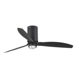 Faron Mini Tube Fan Ventilador de Techo Smart con Luz LED y Mando Negro
