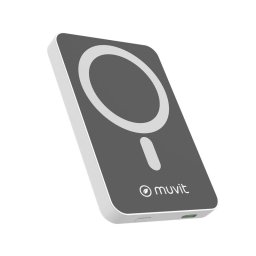 Power Bank Muvit 5000maH 15W Magsafe + USB-C Negra/Blanca