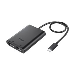 Adaptador de vídeo i-tec USB-C Dual DisplayPort 8K/30Hz o 2x 4K/60Hz Negro