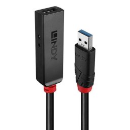 Cable USB 3.2 Gen 1 Type-C 5m, 5000 Mbit/s, ABS, Negro, Plug and Play, LED, AWG26