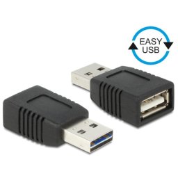 Cambiador de género DeLock 65520 USB 2.0 tipo A macho a hembra chapado en oro