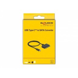 Adaptador DeLock USB-C a SATA 22 pines 0,5 m Negro