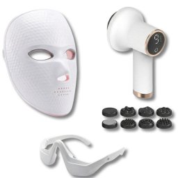 Cofre de belleza BODYLIFE Belleza & Silueta Pro con Mascarilla LED, Máscara ocular y Masajeador