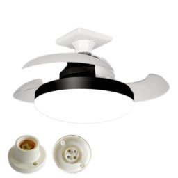 Ventilador de Techo con Luz Autrucker Retráctil 38cm 3 Velocidades Mando Temporizador Silencioso