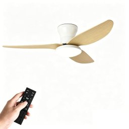 Ventilador de Techo con Luz Autrucker Motor DC 40" 6 Velocidades Mando Ultra Silencioso 3 Aspas Reversibles