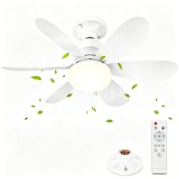 Ventilador de Techo con Luz Autrucker 40W 52cm 3 Velocidades Mando a Distancia Silencioso Temporizador