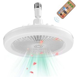 Ventilador de Techo con Luz Autrucker E27 Silencioso Mando a Distancia 3 Velocidades