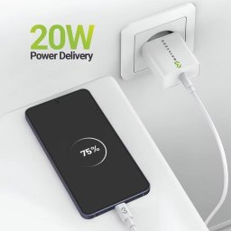 Cargador USB Mayaxess SEK-VIRT-S26 20 W blanco carga rápida con cable USB-C