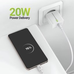 Cargador rápido USB Mayaxess 20W con protección, cable USB-C 1m
