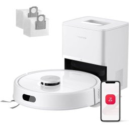 Roborock Q7L5+ Set Robot aspirador con autovaciado 8000Pa antienredos AutoBoost alfombras blanco