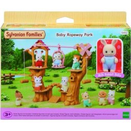 Set de Juego Sylvanian Families Bebé Tirolina con Henry Conejito Crema Molino Giratorio