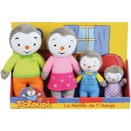 Set de peluches Jemini T'choupi Familiar 4 Piezas Lavables