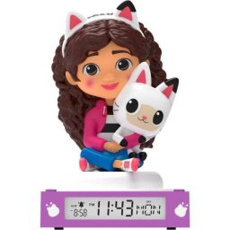Reloj Despertador Infantil 3D Kids Licensing Gabby's Dollhouse con Luz Nocturna LED