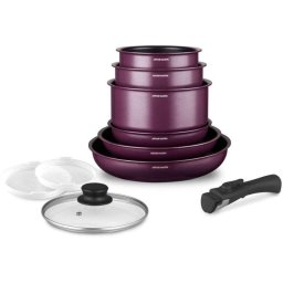 Set de batería de cocina Arthur Martin AM2991 10 piezas aluminio antiadherente púrpura